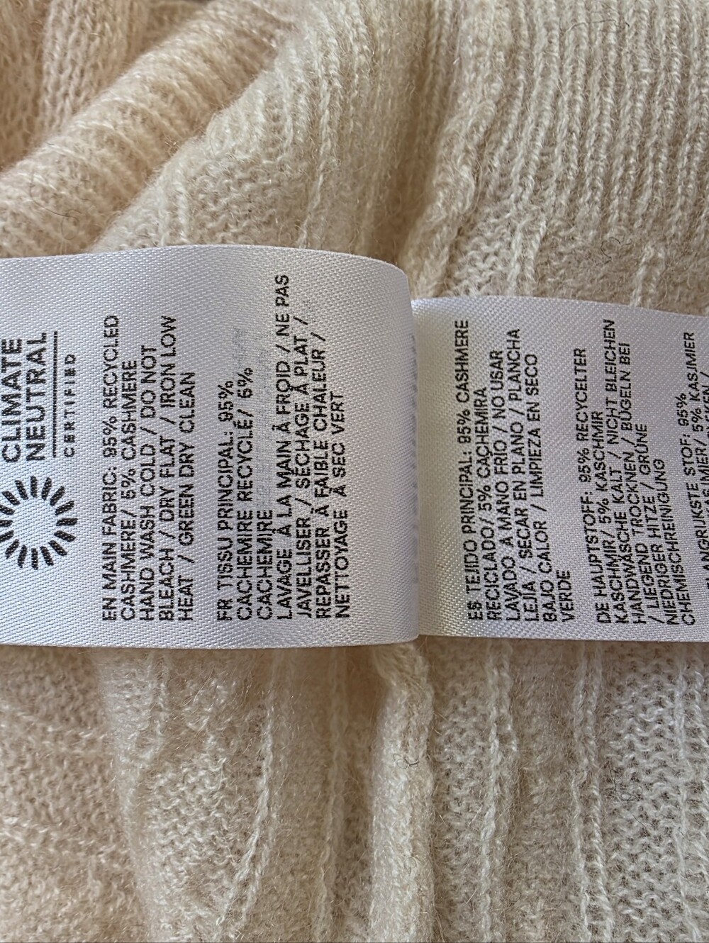 NWT Reformation Cashmere Boyfriend Sweater - Cream Cable - Small - Picture 12 of 12